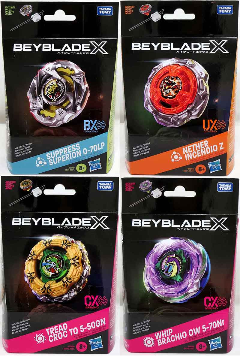 Beyblade X Starter Pack - Set of 4 Whip Brachio Tread Croc Nether