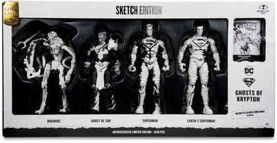 DC Multiverse Ghost Of Krypton 7 Inch Action Figure 4-Pack - Superman Comics Sketch Edition Gold Label
