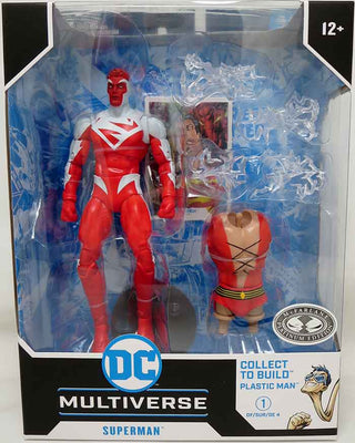 DC Multiverse JLA 7 Inch Action Figure BAF Plactic Man Exclusive - Superman Red Platinum