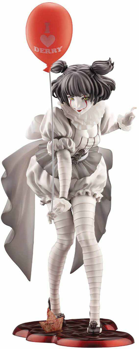 つよぽん　ゴッデス　goddess Bill Peterson IT 8 Inch Statue Figure Bishoujo - Pennywise Monochrome Version