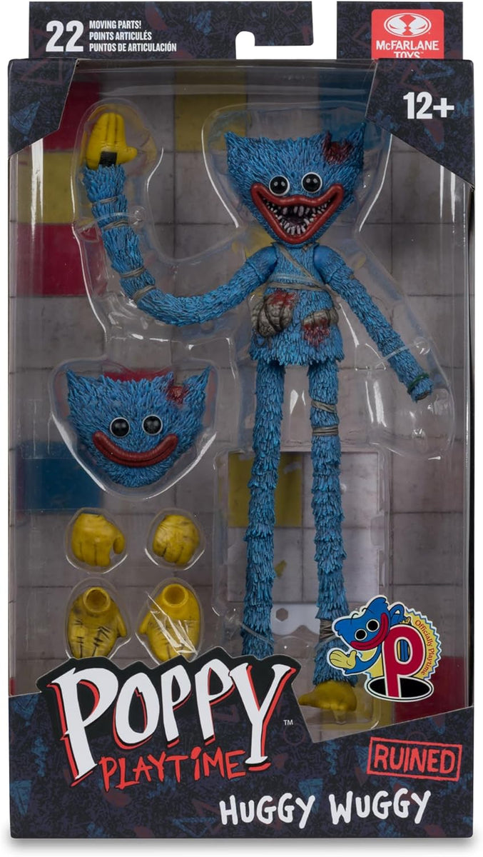 Poppy Playtime 7 Inch Action Figure Bendable - Huggy Wuggy (Ruined Poppy Playtime 7 Inch Action Figure Bendable - Huggy Wuggy (Ruined