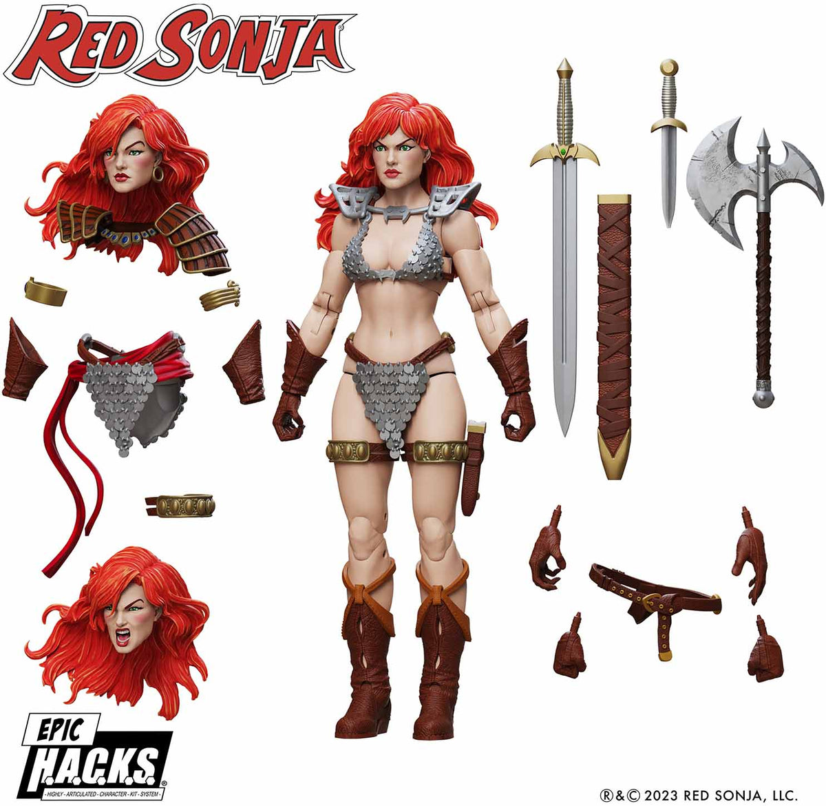 Red Sonja Epic H.A.C.K. 6 Inch Action Figure 1/12 Scale - Red