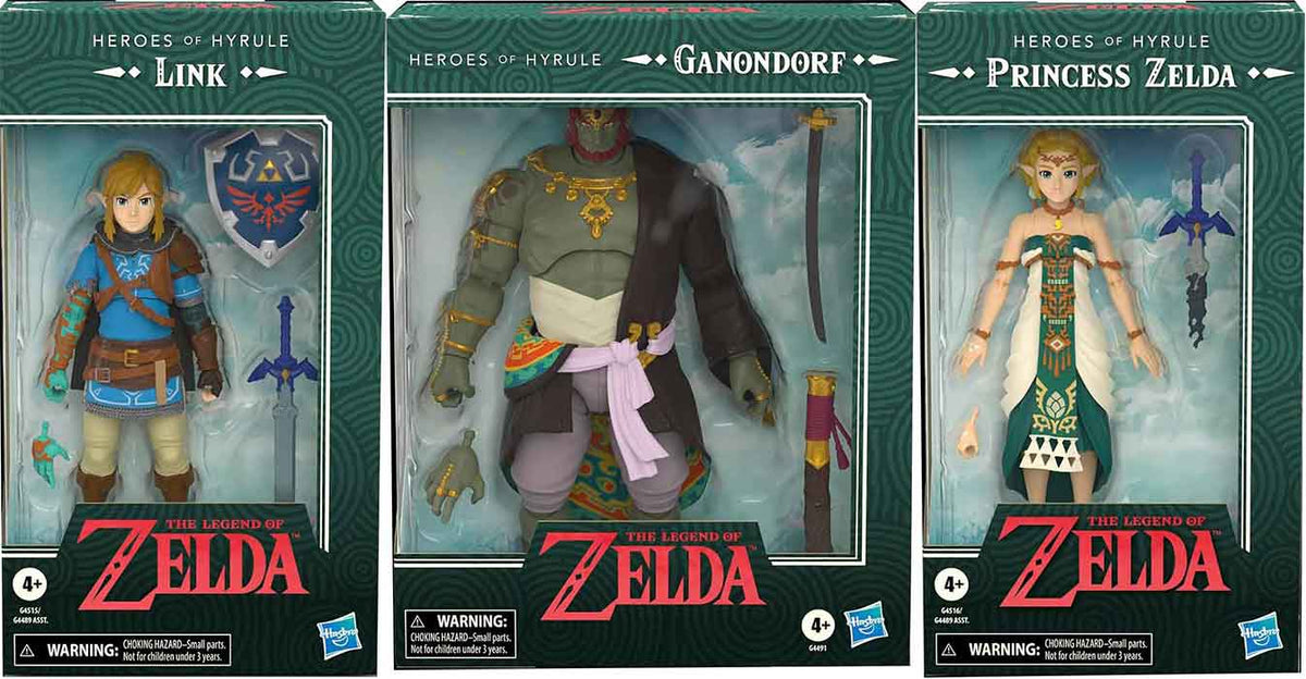 The Legend Of Zelda 6 Inch Action Figure - Set of 3 (Link - Zelda
