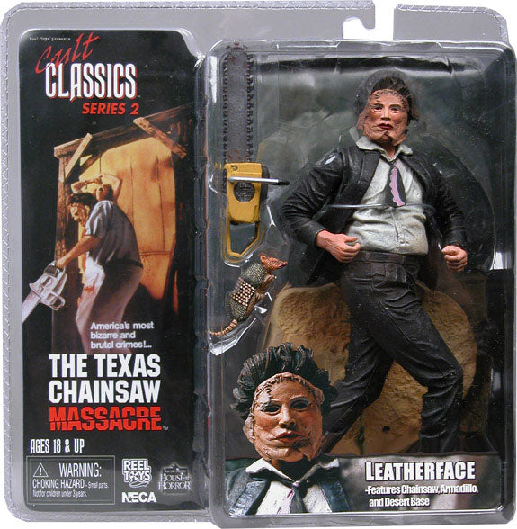 LEATHERFACE from TEXAS CHAINSAW MASSACRE 7" Figure CULT CLASSICS Series 2 Movie NECA REEL TOYS (Sub-Standard Packaging)