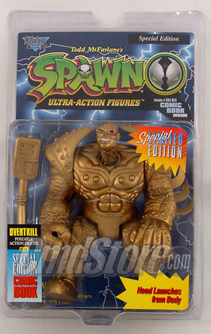 OVERTKILL GOLD VARIANT 6" Action Figure SPAWN SERIES 1 Special Limited Edition Spawn McFarlane Toy (NON MINT PACKAGING)