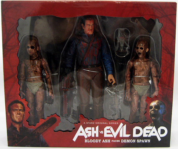 Ash vs. Evil Dead 7 Inch Action Figure 3-Pack Series - Bloody Ash vs Demon Spawn