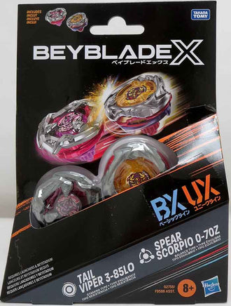 Beyblade X Booster Pack 2-Pack - Tail Viper 3-85L0 & Spear Scorpio 0-70Z