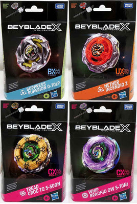 Beyblade X Starter Pack - Set of 4 Whip Brachio Tread Croc Nether Incendio Z Suppress Superion G0175AS2C