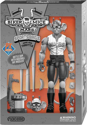 Biker Mice from Mars 6 Inch Action Figure Black & White Version - The Sports Bro’s Throttle