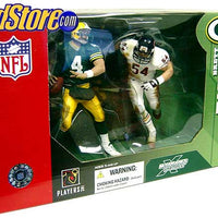 BRETT FAVRE vs BRIAN URLACHER Deluxe NFL 2 Figure Pack McFarlane Sportspicks (Sub-Standard Packaging)