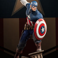 Captain America 22 Inch Statue Figure Premium Format - Captain America Allied Charge on Hydra Sideshow 3001961