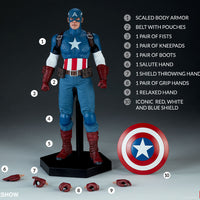 Captain America 12 Inch Action Figure 1/6 Scale Series - Captain America Sideshow 100171