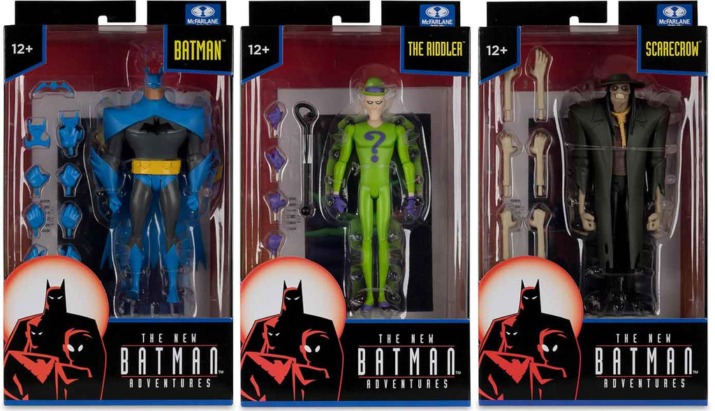 DC Direct The New Batman Adventures 6 Inch Action Figure Wave 4 - Set of 3 (Scarecrow - Riddler - Batman)