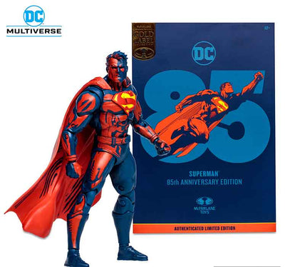 DC Multiverse 85th Anniversary 7 Inch Action Figure SDCC 2023 Exclusive - Superman Red & Blue Deco Gold Label