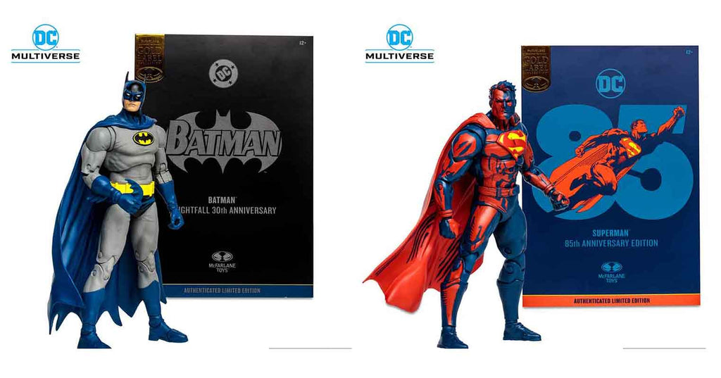 DC Multiverse Anniversary 7 Inch Action Figure SDCC 2023 Exclusive - Set of 2 (Superman & Batman SDCC Gold Label)