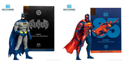 DC Multiverse Anniversary 7 Inch Action Figure SDCC 2023 Exclusive - Set of 2 (Superman & Batman SDCC Gold Label)