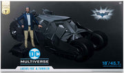 DC Multiverse Batman The Dark Knight 7 Inch Scale Vehicle Figure Exclusive - Lucius Fox & Tumbler Gold Label