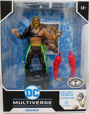 DC Multiverse JLA 7 Inch Action Figure BAF Plastic Man Exclusive - Aquaman Platinum