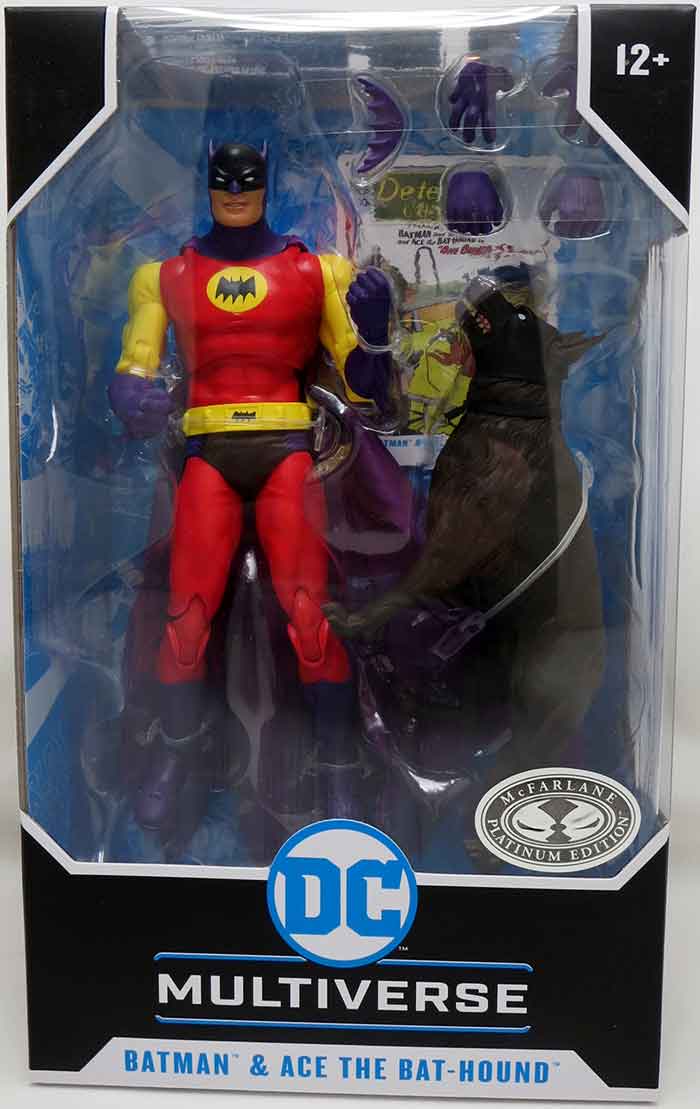 DC Multiverse Silver Age 7 Inch Action Figure Exculsive - Batman & Ace The Bat-Hound Platinum