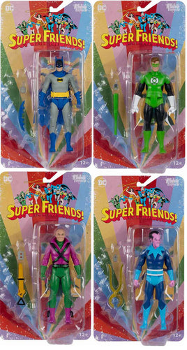 DC Retro Super Friends 6 Inch Action Figure Wave 1 - Set of 4 (Sinestro - Lex - Lantern - Batman)