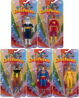 DC Retro Superfriends 6 Inch Action Figure Wave 2 - Set of 5 (Captain Cold - Flash - Toyman - Cheetah - Superman)