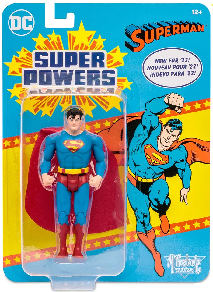 (Light Figure - Super 1 Inch Blue) 4 Superman DC Wave Action Powers
