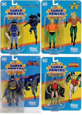 DC Super Powers 4 Inch Action Figure Wave 10 Crowdfunded Exclusive - Set of 4 (Batman - Aquaman - Manta - Robin)