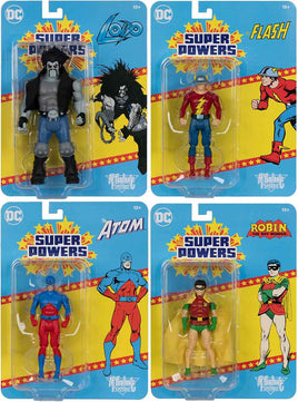 DC Super Powers 4 Inch Action Figure Wave 10 - Set of 4 (Lobo - Flash - Atom - Robin with Square Buckle)