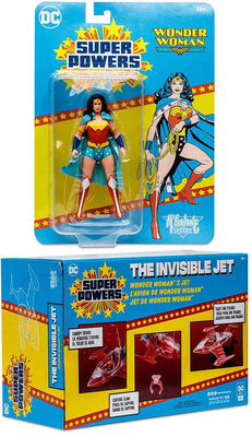 DC Super Powers 4 Inch Scale Vehicle Figure Wave 4 - Set of 2 (Wonder Woman & Invisible Jet)