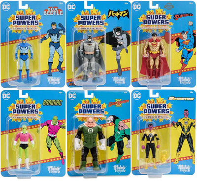 DC Super Powers 4 Inch Action Figure Wave 7 - Set of 6 (Kilowog - Blue Beetle - Brainiac - Batman - Sinestro -Superman)
