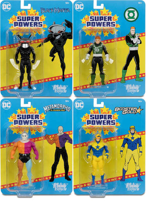 DC Super Powers 4 Inch Action Figure Wave 8 - Set of 4 (Booster - Metamorpho - Guy - Manta)