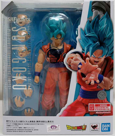 Dragonball Super 6 Inch Action Figure S.H. Figuarts - Super Saiyan God Son Goku Blue Power Transcending Limits