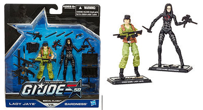 G.I. Joe 50th Anniversary 3.75 Inch Action Figure 2-Pack Wave 2 - Social Clash (Lady Jaye vs. Baroness)