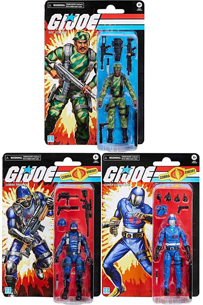 Joe Classified Inch Action Figure Retro (2024 Wave 3) Set of (Cobra Commander Cobra Trooper Stalker)