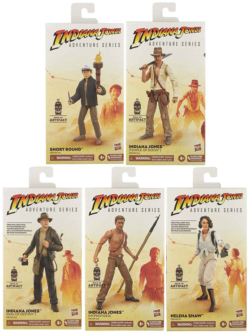 Indiana Jones 6 Inch Action Figure Wave 2 - Set of 5 (3x Jones - Short Round - Shaw)