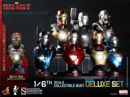 Iron Man 3 4.5 Inch Bust Statue 1/6 Scale - Set of 8 Hot Toys