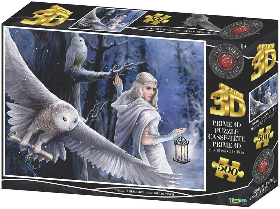 Jigsaw 3D Puzzle Anne Stokes 24 Inch by 18 Inch Puzzle 500 Piece - Midnight Messenger