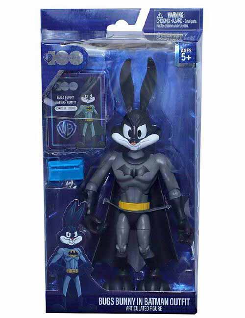 Looney Tunes X DC 7 Inch Action Figure WB 100 - Bugs Bunny in Batman Outfit