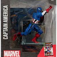 Marvel Collectible 7 Inch Statue Figure 1/10 Scale Posed Scene - Captain America #100