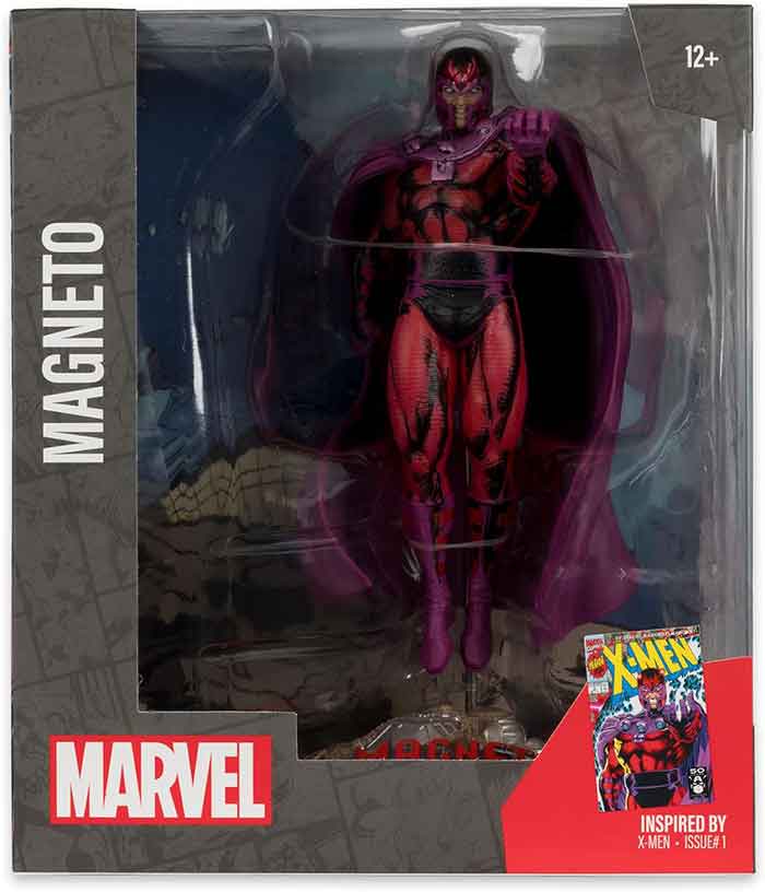 Marvel Collectible 7 Inch Statue Figure 1/10 Scale Posed Scene - Magneto (X-Men #1)