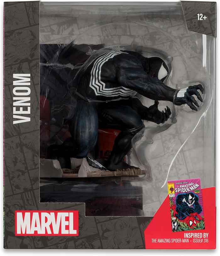 Marvel Collectible 7 Inch Statue Figure 1/10 Scale Posed Scene - Venom (The Amazing Spider-Man #316)