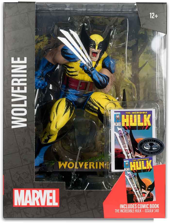 Marvel Collectible 12 Inch Statue Figure 1/6 Scale Posed Scene - Wolverine (The Incredible Hulk #340) Platinum