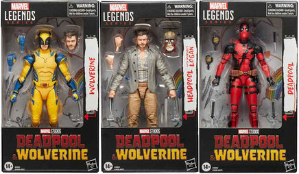 Marvel Legends Deadpool & Wolverine 6 Inch Action Figure Wave 2 - Set of 3 (Headpool - Wolverine - Deadpool)