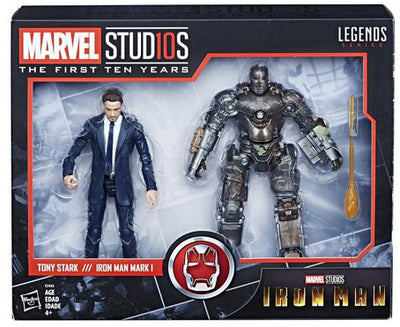 Marvel Legends Studios 6 Inch Action Figure 10th Anniversary Series 2-Pack - Tony Stark - Iron Man Mark I