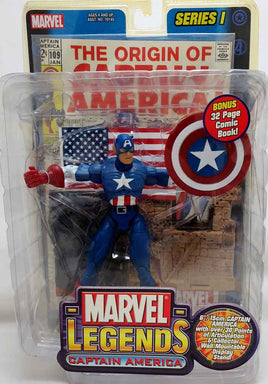 Marvel Legends Toybiz 6 Inch Action Figure With Comic Series 1 - Captain America