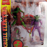 Marvel Select 8 Inch Action Figure- SDCC Exclusive Skrull & Elektra 2-pack (Sub-Standard Packaging)