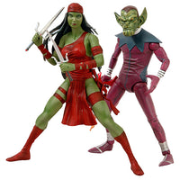 Marvel Select 8 Inch Action Figure- SDCC Exclusive Skrull & Elektra 2-pack (Sub-Standard Packaging)