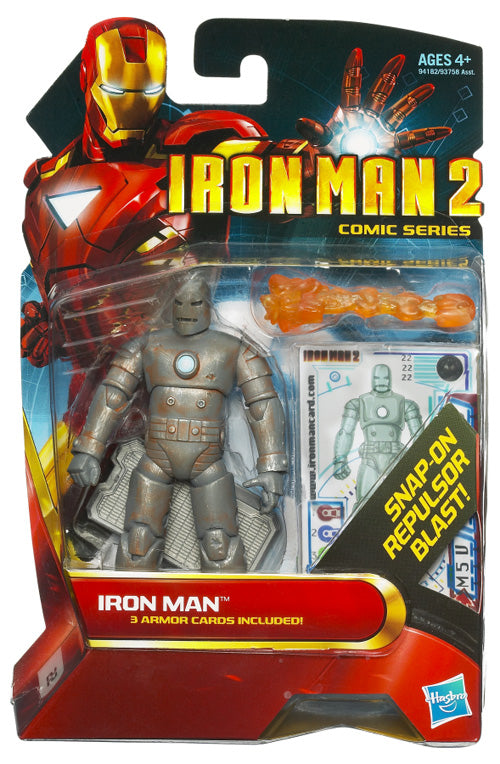 Iron Man 2  3.75 Inch Action Figure Comic Series - Iron Man with Snap-on Repulsor Blast #22