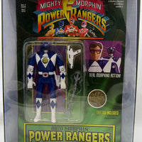 Mighty Morphin Power Rangers 5 Inch Action Figure Auto Morphin Series - Head Morphin Blue Ranger