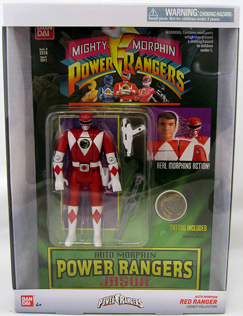 Mighty Morphin Power Rangers 5 Inch Action Figure Auto Morphin Series - Head Morphin Red Ranger